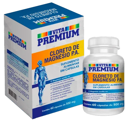 Cloreto De Magnésio P.A. 500mg com 60 Cápsulas