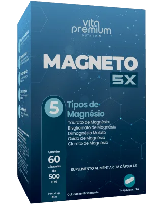 Magneto 5X com 60 Cápsulas (Blend de Magnésios)