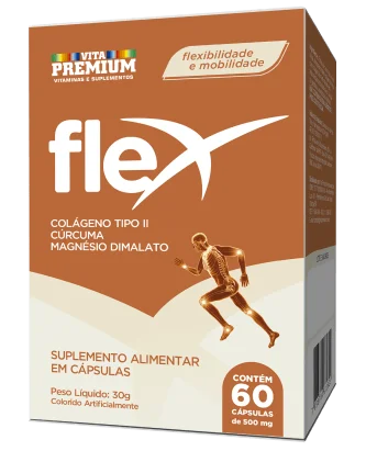 Flex (Colágeno Tipo II + Cúrcuma + Magnésio Dimalato) com 60 Cápsulas